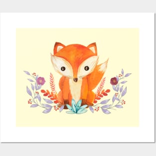 Fox In The Flowers Posters and Art